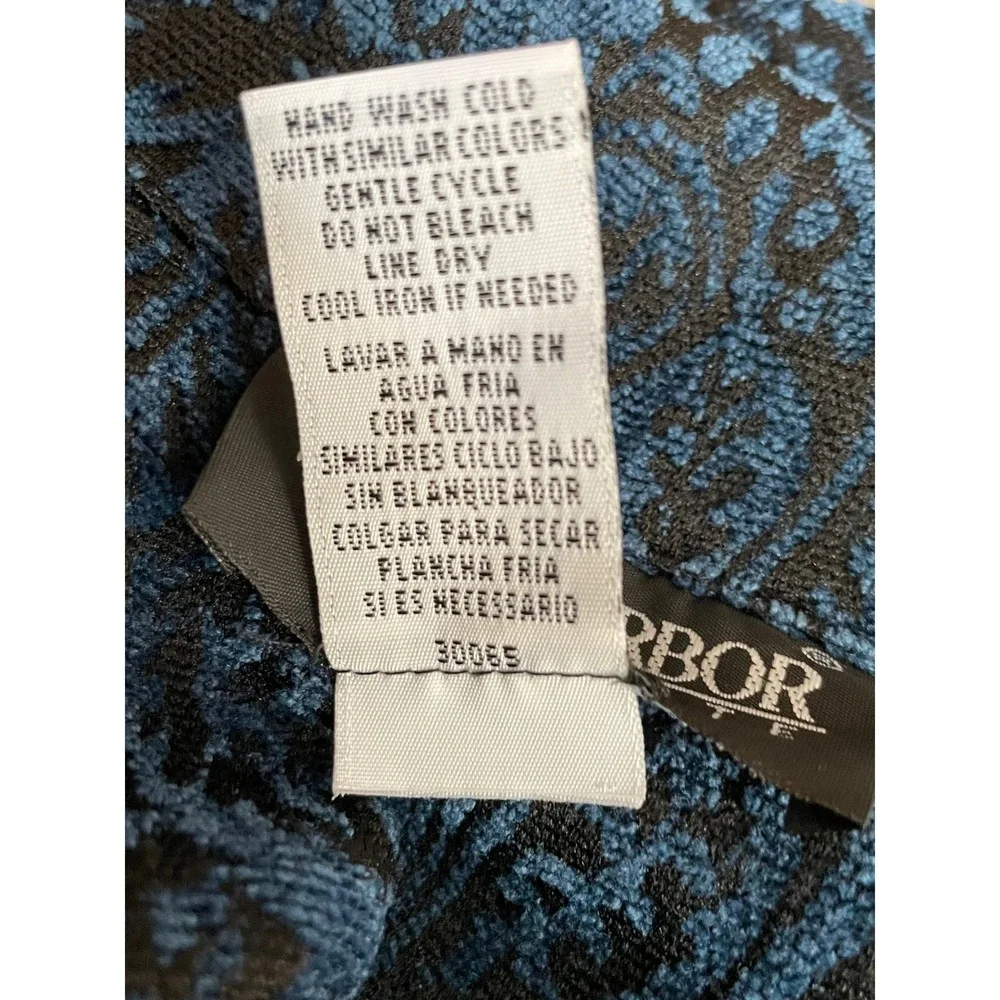 Sag Harbor Women 6P Jacket Blue Black Paisley Whimsigoth Button Front Chenille